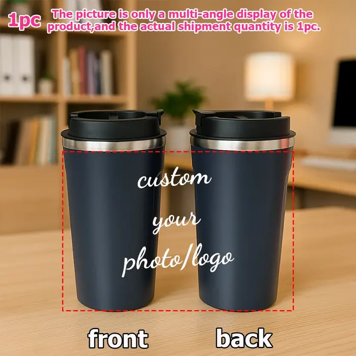 1 tasse à café isotherme en acier inoxydable personnalisée avec photo, 16 oz, idéale pour Noël, Than