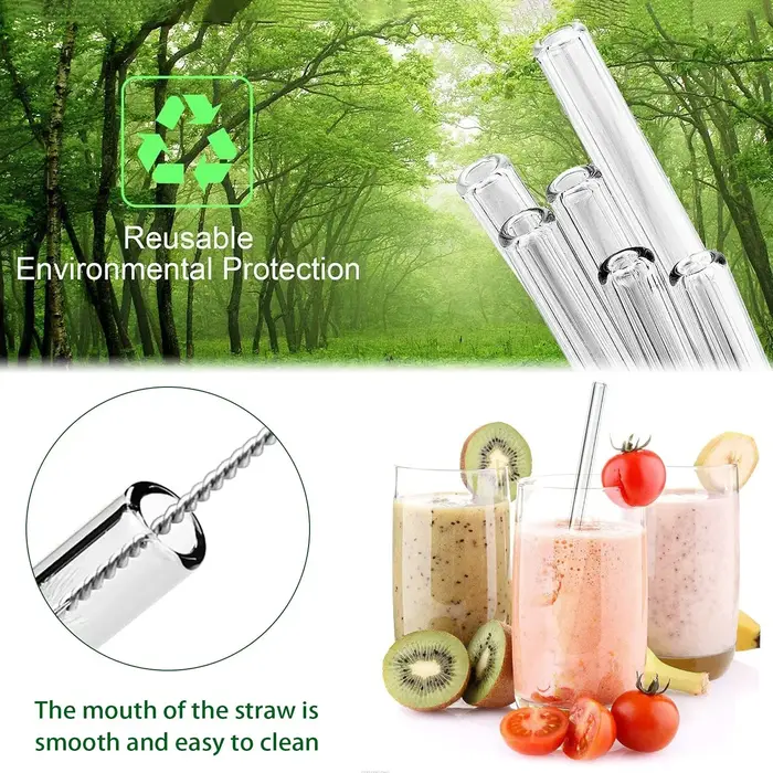 Pailles en verre réutilisables