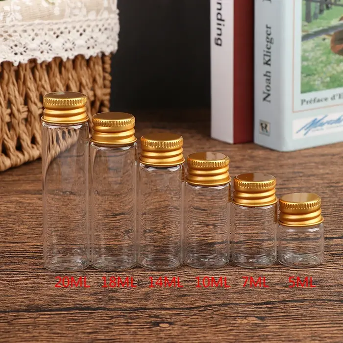 Bouteilles en verre avec couvercles en aluminium