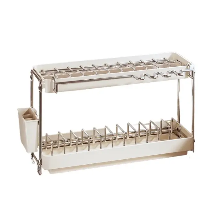 Égouttoir à vaisselle de cuisine multifonction Compact