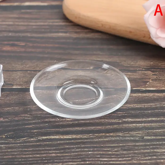 Soucoupes en verre transparent résistant à la chaleur de type C pour tasses à thé, café et boissons