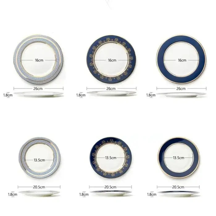 Assiettes de luxe en porcelaine fine