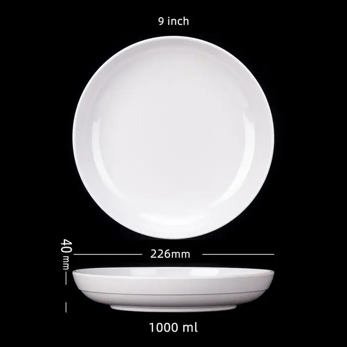 Assiettes à dîner rondes profondes en mélamine