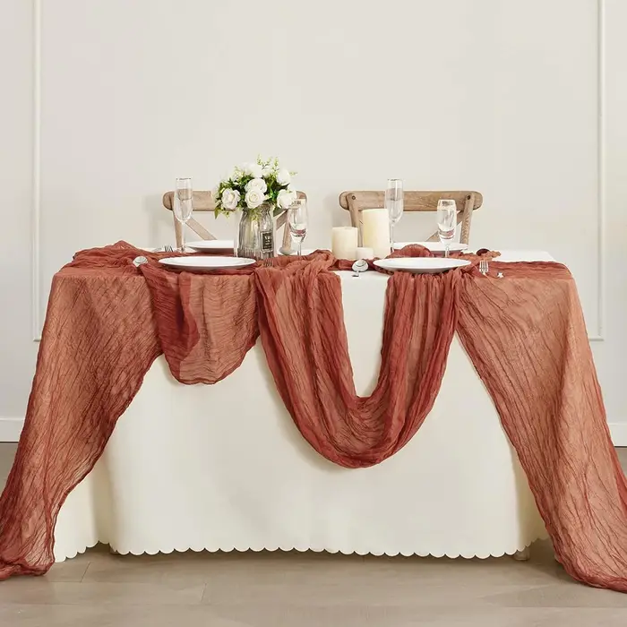 Chemin de Table en tissu de fromage en terre cuite
