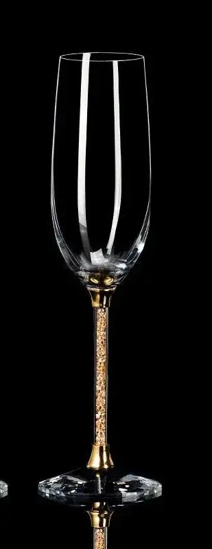 Ensemble de tasses à Champagne en cristal de diamant européen, haute beauté, fait à la main, pied ha