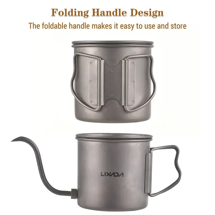 Bouilloire à café en titane LIXADA 400 ml