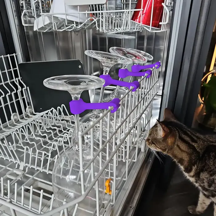 Support antidérapant pour verres à vin pour lave-vaisselle