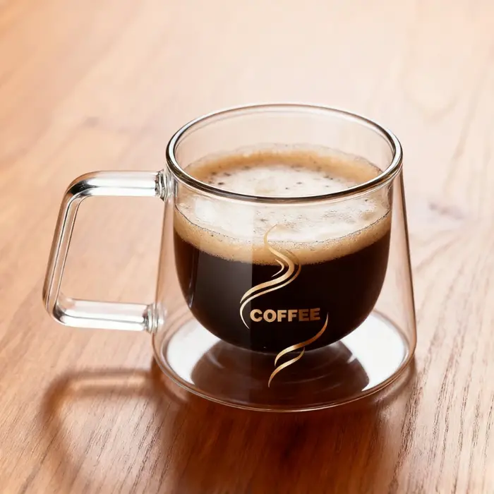 Tasse à café en verre à Double paroi de 200ml