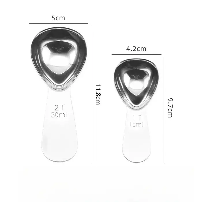 Cuillère à café, cuillère à café mesurant en acier inoxydable 304