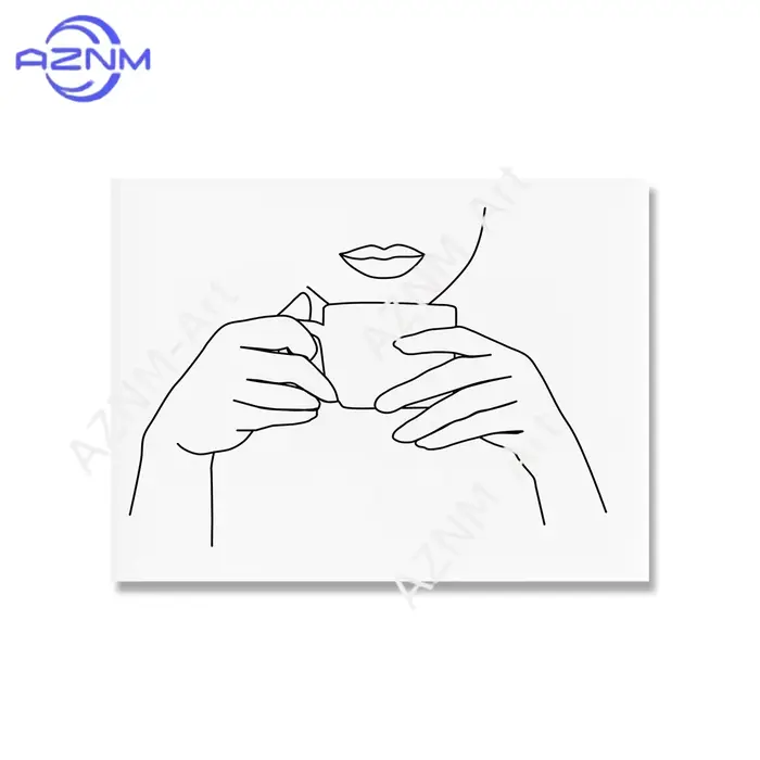Lot de 1/6 tableaux/posters minimalistes sur le thème du café
