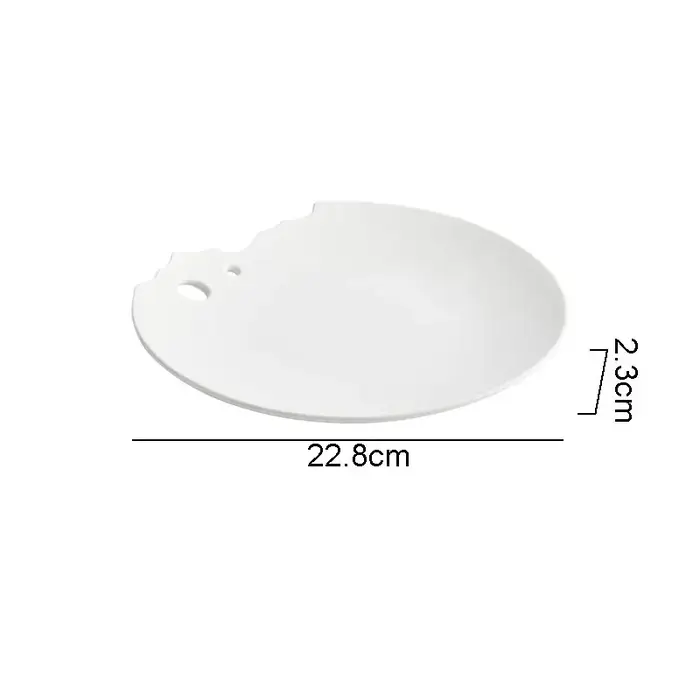 Assiette Peu Profonde Irrégulière en Céramique, Assiette de Petit Déjeuner Créative, Assiette à Dess