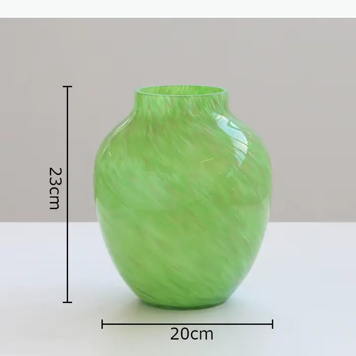 Vase en verre vert peint, artisanat créatif, pots à fleurs, décoration de table, arrangement de fleu