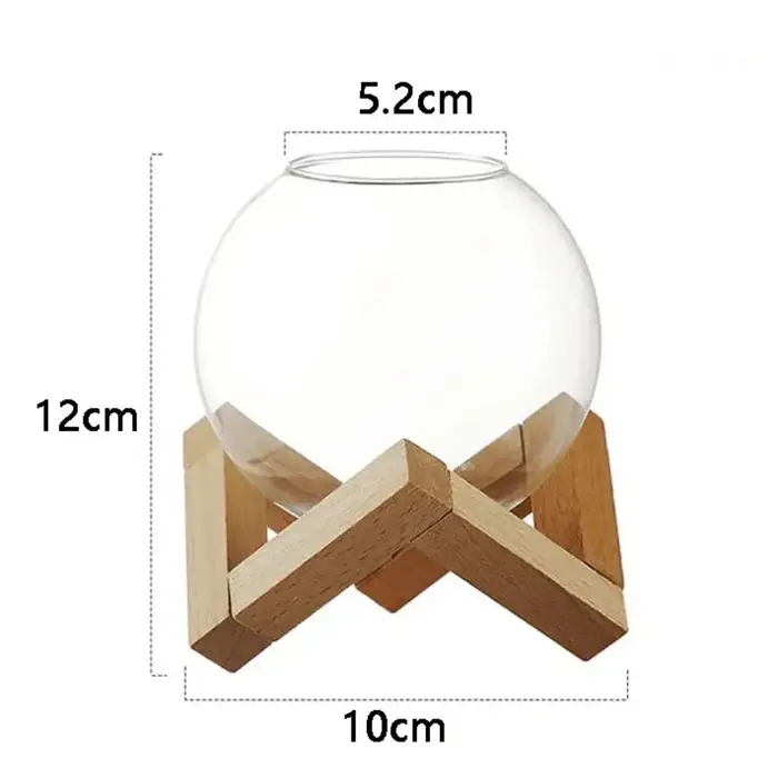 Verre à cocktail sphérique en forme de lune avec support en bois