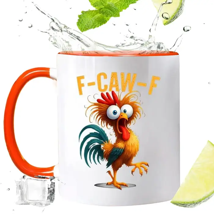 Tasse à café en céramique drôle f-caw-f poulet