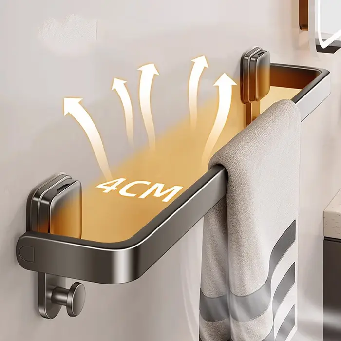 Ventouse pliante salle de bain porte-serviettes