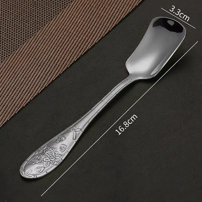 Nouveau acier inoxydable or argent cuillère vaisselle dîner cuillères à soupe fourchette à tête plat