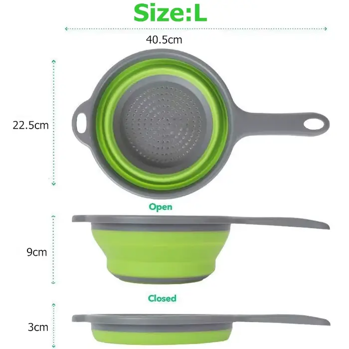 LMETJMA passoire pliable en Silicone avec poignée passoire pliante de cuisine pour égouter des pâtes