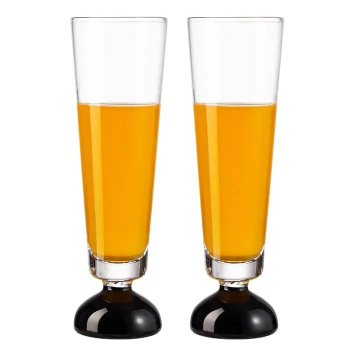 Verres à champagne en agate noire