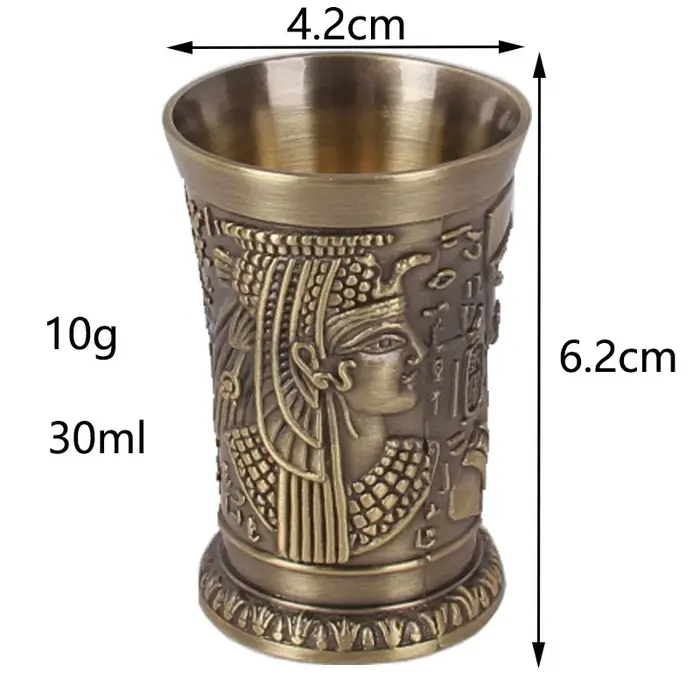 Verre à Shot 1oz métal Vintage calice égyptien verres