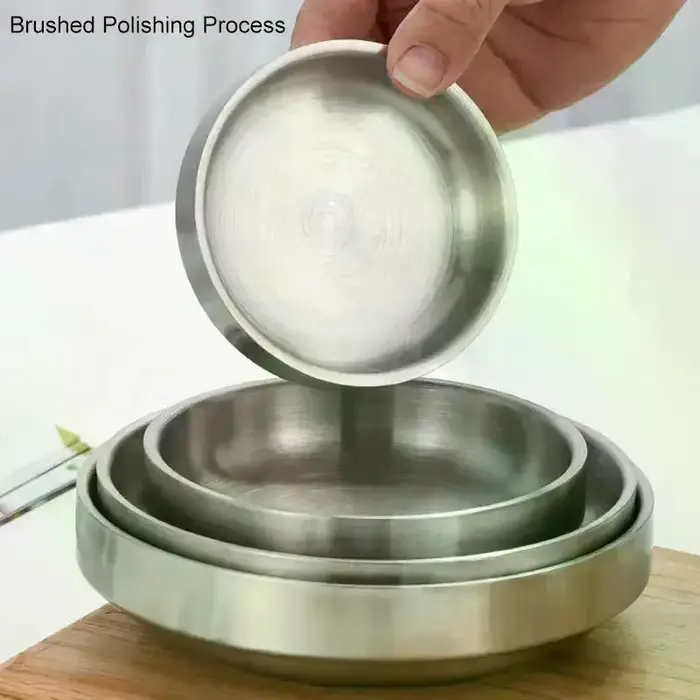 Assiette plate en acier inoxydable 201/304