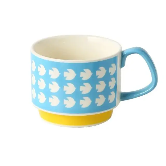 Ensemble de tasses à café à fleurs japonaises de 300ml, tasse rétro en céramique pour lait et avoine