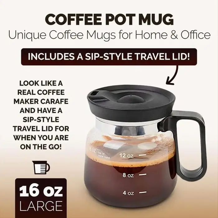 Tasses à café en verre transparent 16oz tasses à café en verre tasse de voyage Pot tasses à boire avec couvercle pour boisson chaude et froide lait Latte Cappuccino