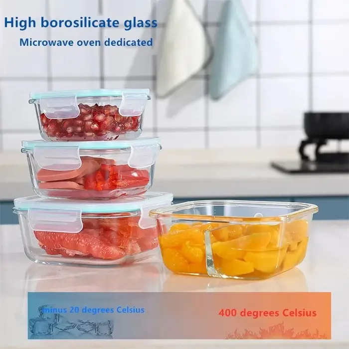 Boîte de conservation en verre borosilicate haute résistance