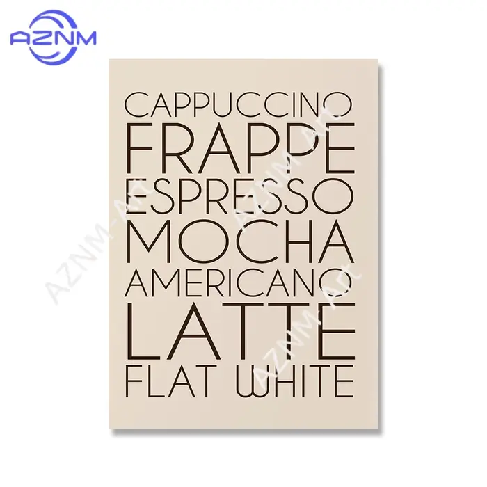 Lot de 1/6 tableaux/posters minimalistes sur le thème du café