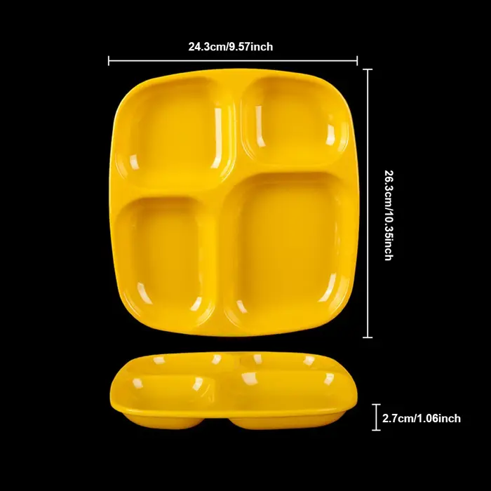 Assiette à Compartiment à Quatre Grilles
