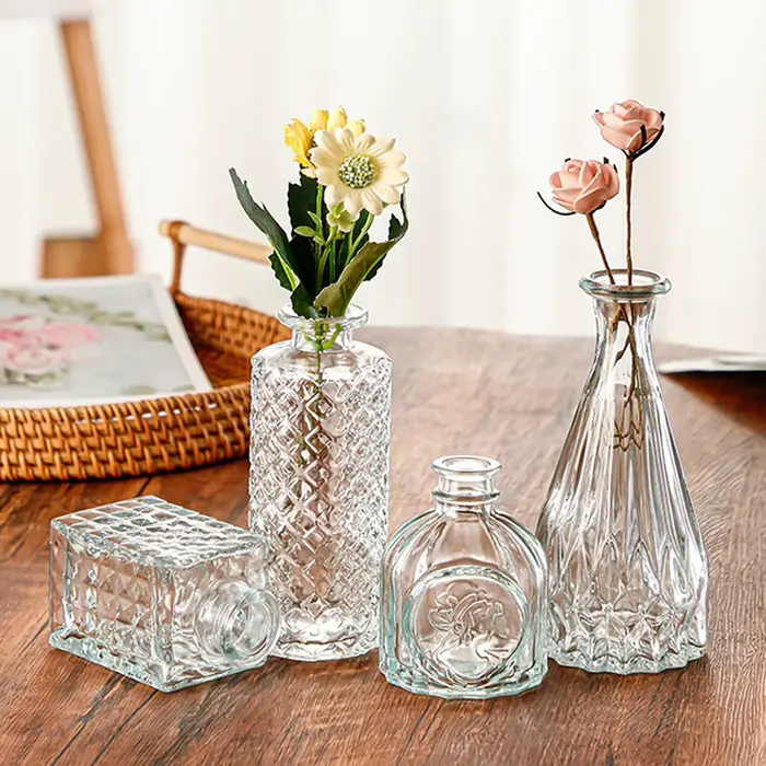 Vase en verre gaufré vintage pour salle d'étude