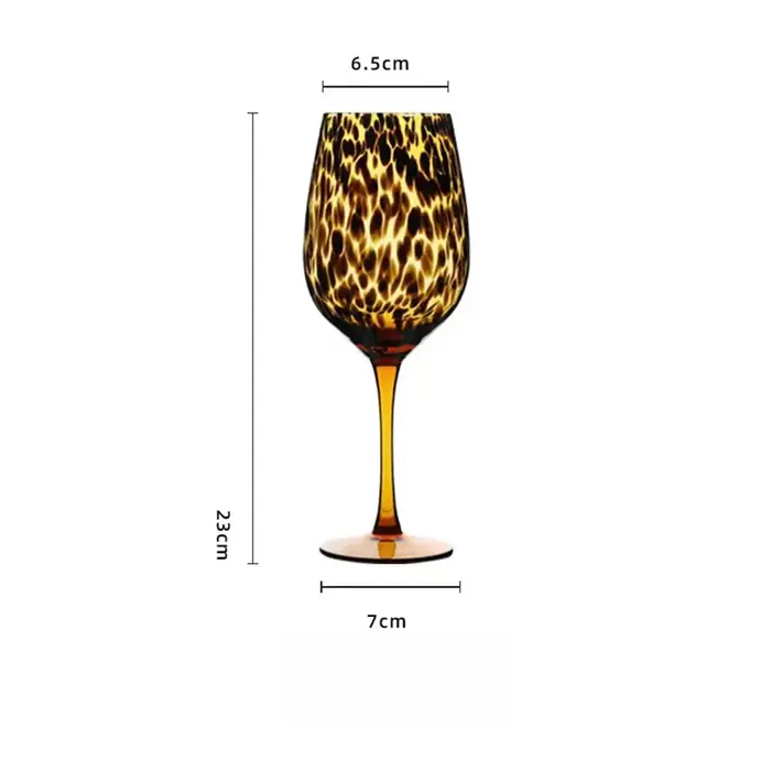 Verre à vin en verre de cristal léopard Vintage
