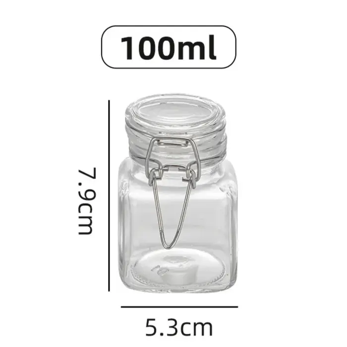 Pot en verre à boucle, pot en verre transparent hermétique