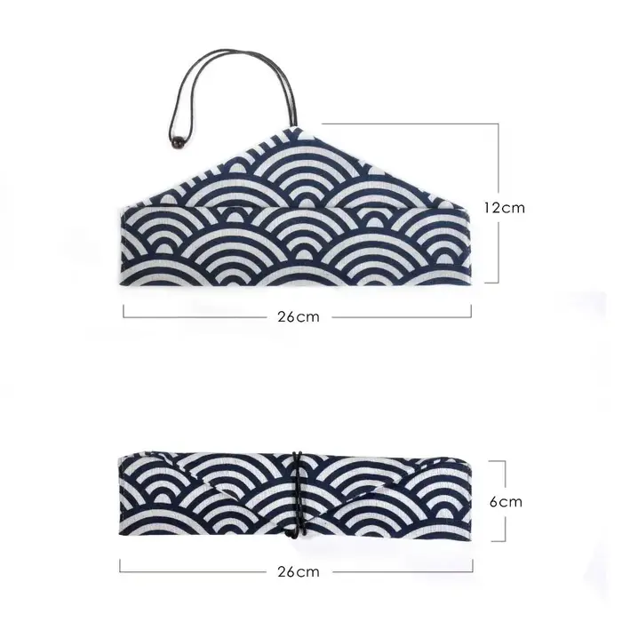 Pochette à couverts réutilisable en coton et lin