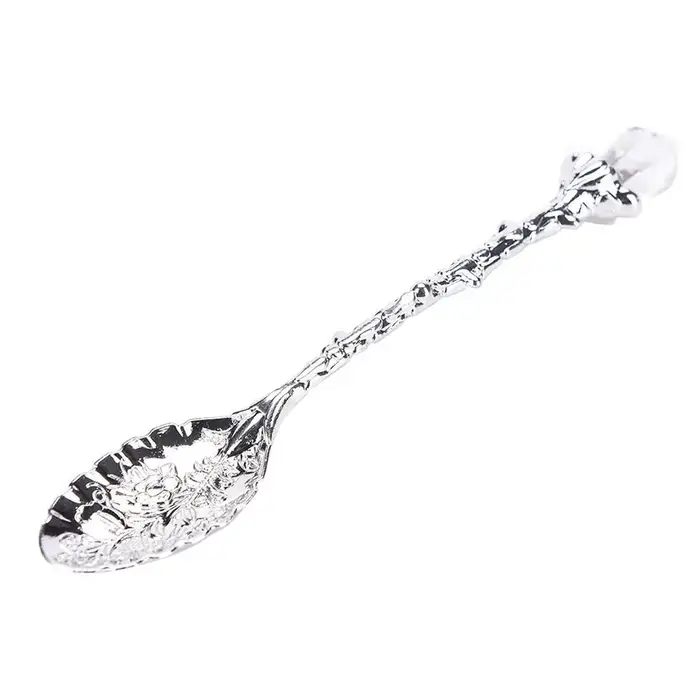 Cuillère à café tête en cristal, couverts à thé, crème glacée, accessoires de Dessert, cuillères de