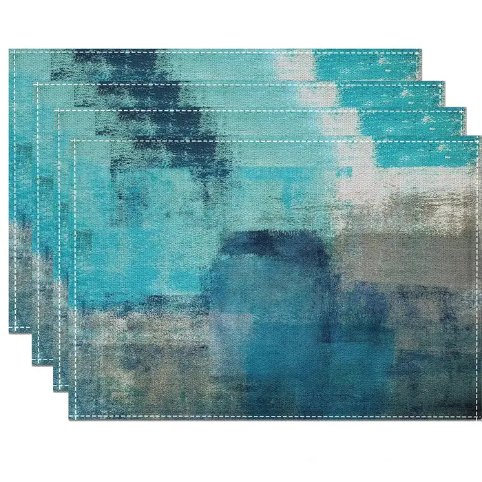 Napperons Teal & Blue en aquarelle