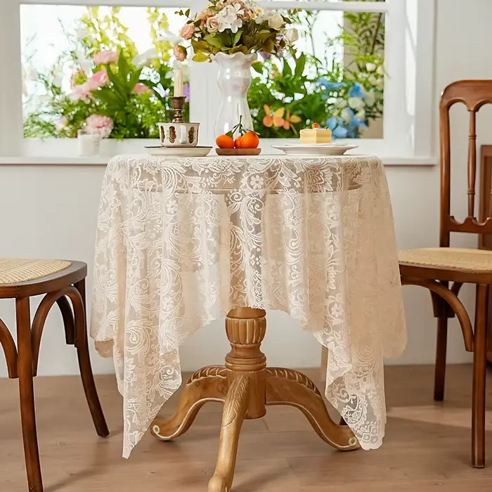 Nappe en dentelle de campagne Beige de Style français
