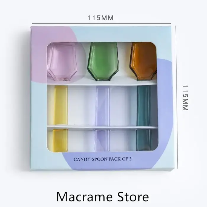 Cuillère en verre coloré pour dessert, glace, salade, café, soupe, cuillère à mélanger, haute résist