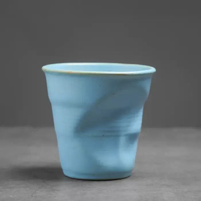Tasse à café plissée créative en grès, tasse à Latte en céramique, tasse à expresso, tasse à thé de 