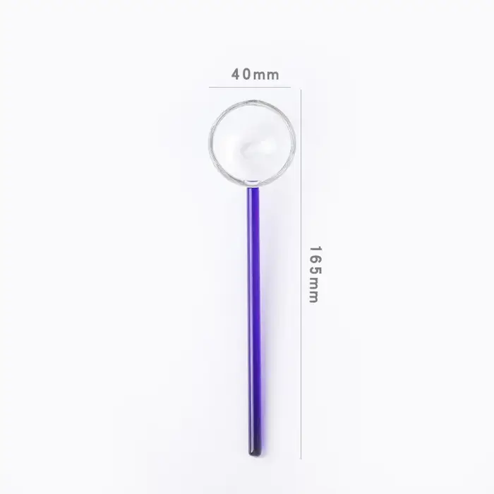 Cuillère en verre borosilicate écologique réutilisable avec brosses pour smoothies