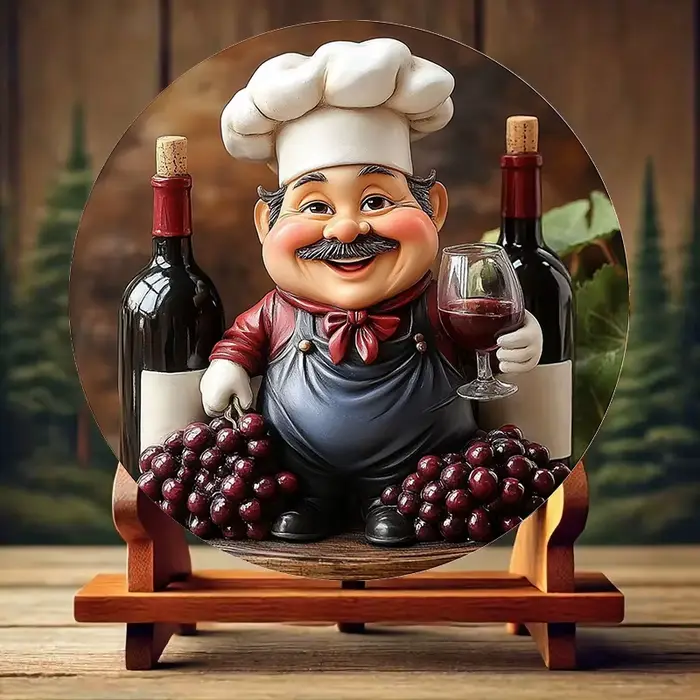 Assiette ronde en bois 2D de 8 pouces