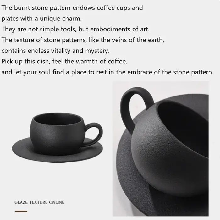 Ensemble de tasses à café en céramique de sable de roche