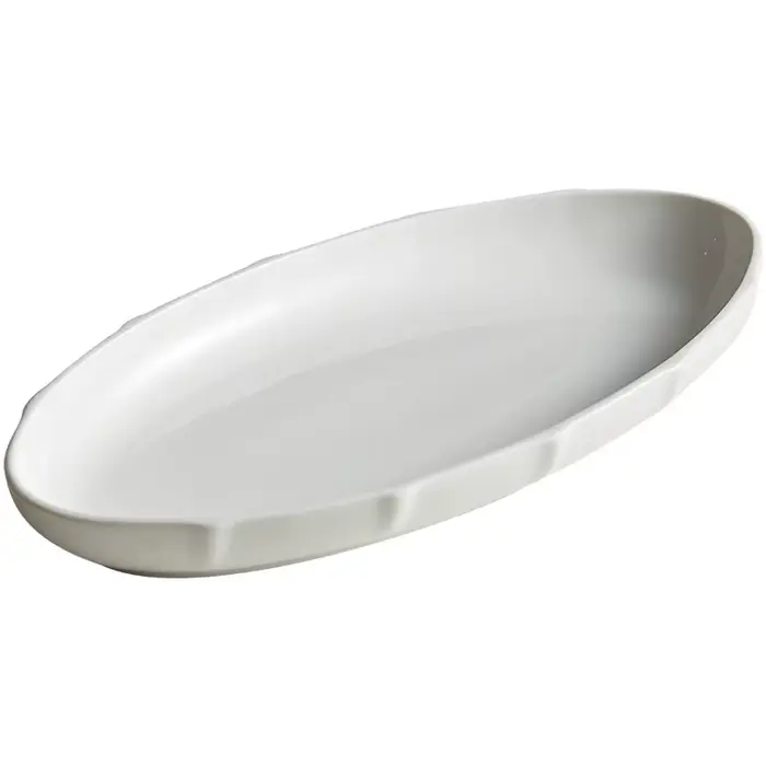 Grand plat en céramique japonais pour la cuisson, assiette de poisson à la vapeur, disque de barbecu