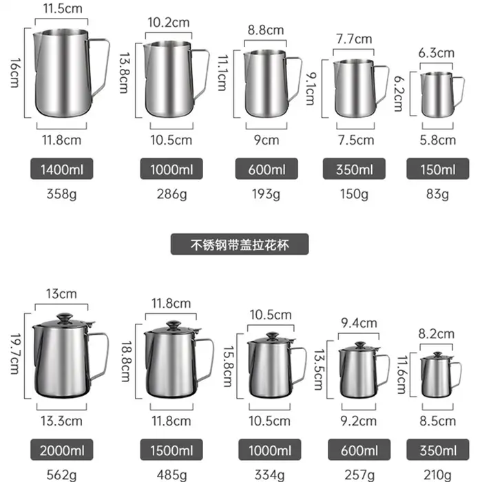 Aixiangru-Tasse à café en acier Barista avec couvercle