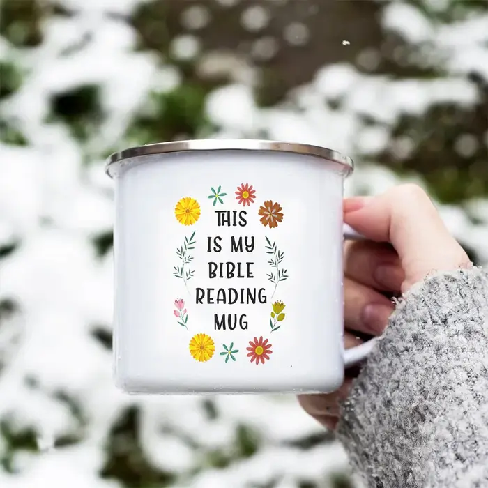 Tasses à café et à thé en émail créatif chrétien pour femmes