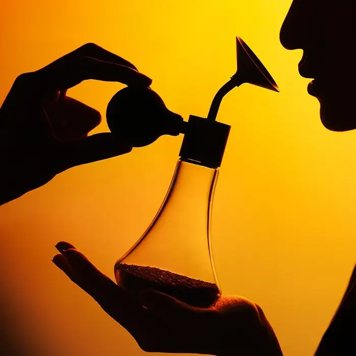 Bouteille testeur d'arômes de café en verre