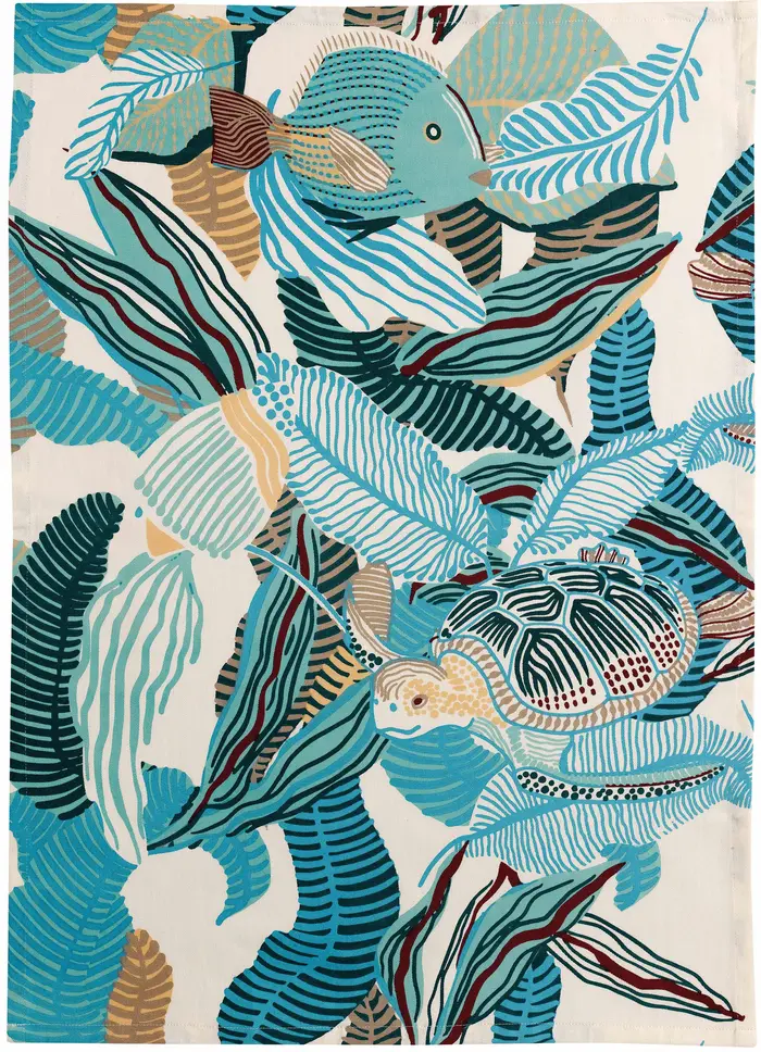 Torchon recycl Dori Bleu 50 x 70