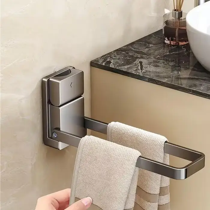 Porte-serviettes pliable à ventouse