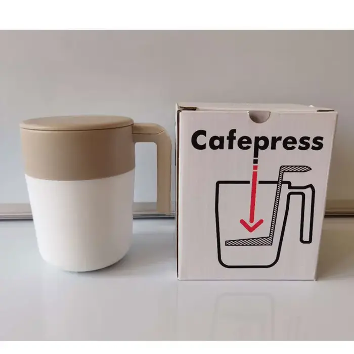 Tasse à Pression Française de 8OZ, Cafetière ou Théière avec Infuseur, Thermos en Plastique Original