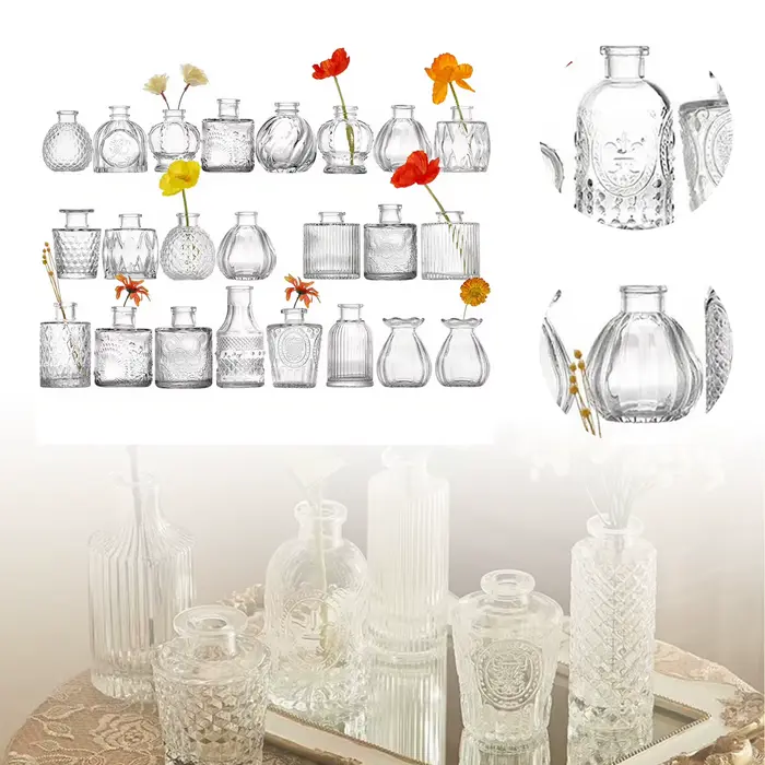Petit Vase à fleurs décoratif transparent