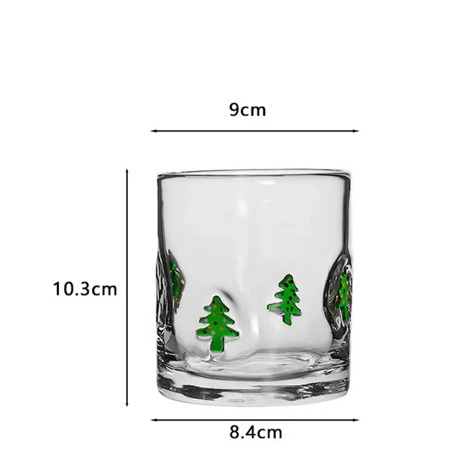 Tasse en verre avec nœud en Relief, dessin à la main, verre papillon, thé au lait, boisson froide, t